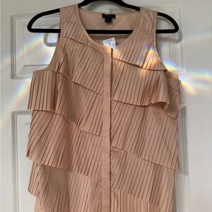 NWT J. Crew Peach Pleated Blouse, Size 6